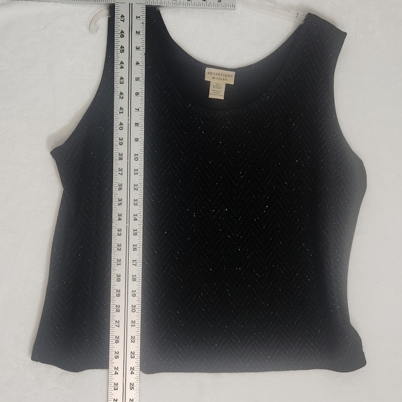 Apostrophe Black Sleeveless Scoop Neck Tank Top 2X - Picture 10 of 11